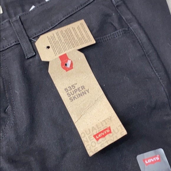 Levi's 535 Black Super Skinny Distressed Jeans - Picture 7 of 9